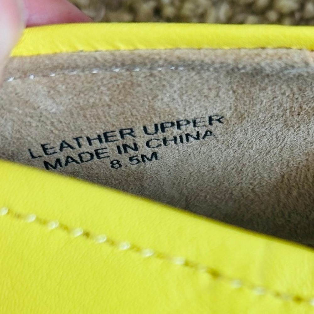 Talbots Ryan Lemon Yellow Dopamine Leather Penny Loafers Flats Womens 8.5M - Picture 8 of 8